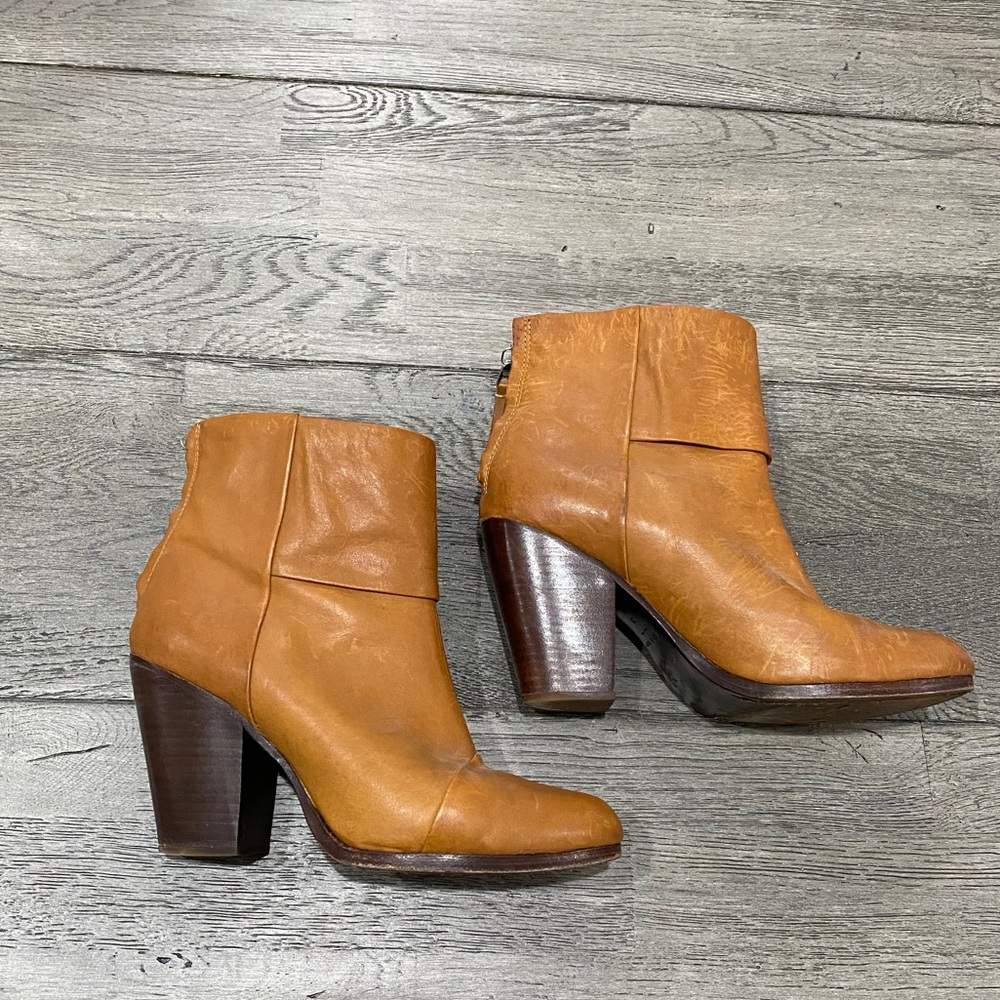 Rag & Bone Cognac Newbury Leather Ankle Boots